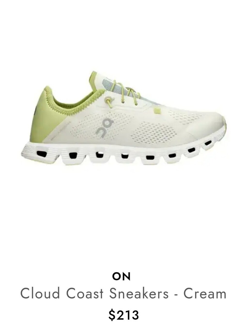 On Running On Cloud Coast Sneaker Cream Light Green Size 8